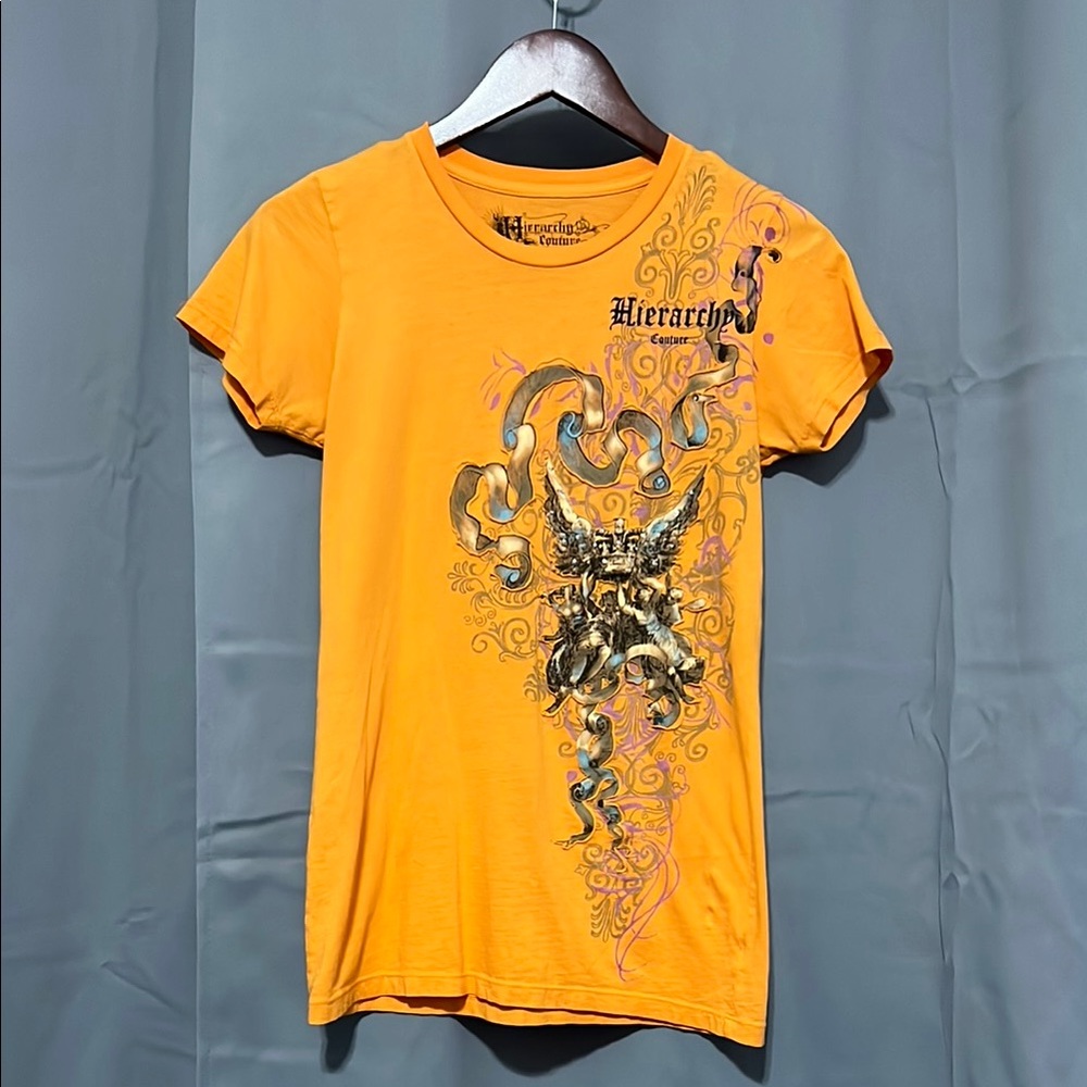 Hierarchy Couture Orange Graphic T-Shirt